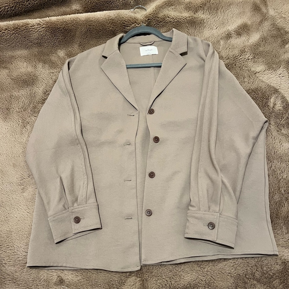 Wilfred Taupe Button Down Shirt Medium